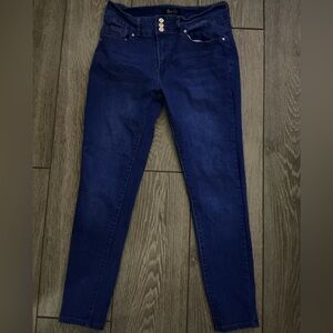 Blue Haven Classic Dark Blue Skinny Jeans with Triple-Button Waist